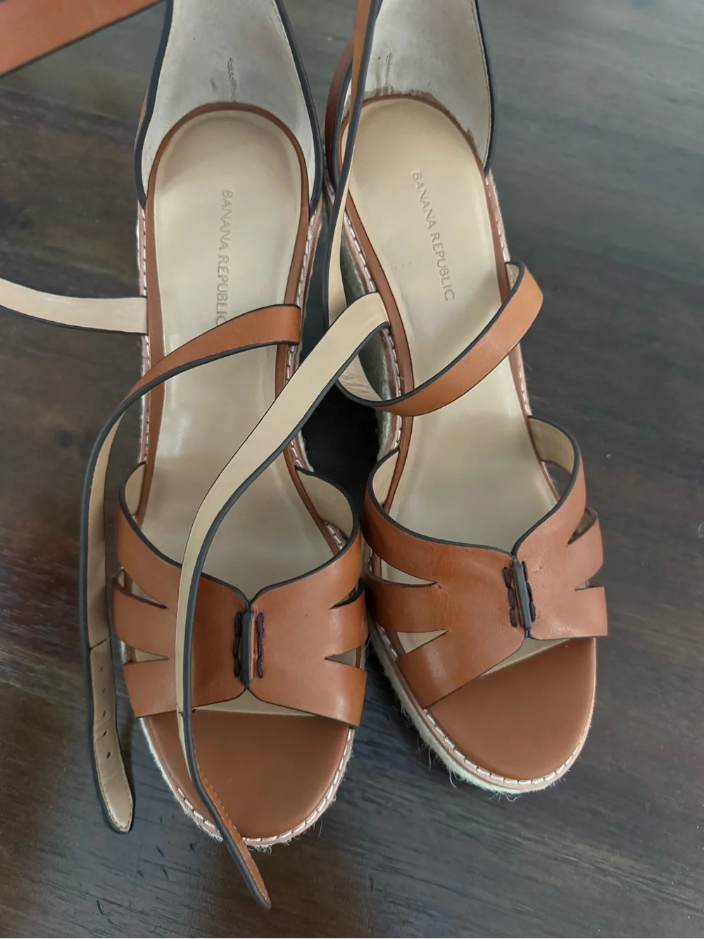 Banana Republic - Bridge Leather Espadrille Wedge Sandals (Brown)